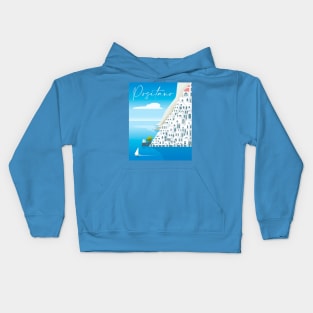 Positano Minimalistic Panorama Kids Hoodie